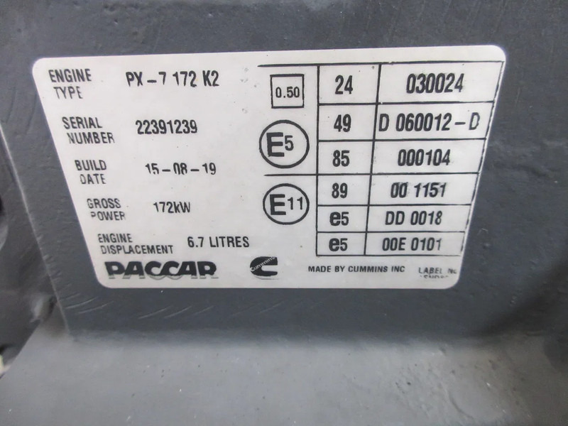 DAF 1715909//1706295//1712745//22391239 DAF PX7 172 KW K2 MODEL 2020 - Motor pentru Camion: Foto 5 DAF 1715909//1706295//1712745//22391239 DAF PX7 172 KW K2 MODEL 2020 - Motor pentru Camion: Foto 5