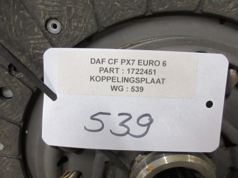 DAF CF PX7 1722451 KOPPELINGSPLAAT EURO 6 - Ambreiaj și piese pentru Camion: Foto 3 DAF CF PX7 1722451 KOPPELINGSPLAAT EURO 6 - Ambreiaj și piese pentru Camion: Foto 3