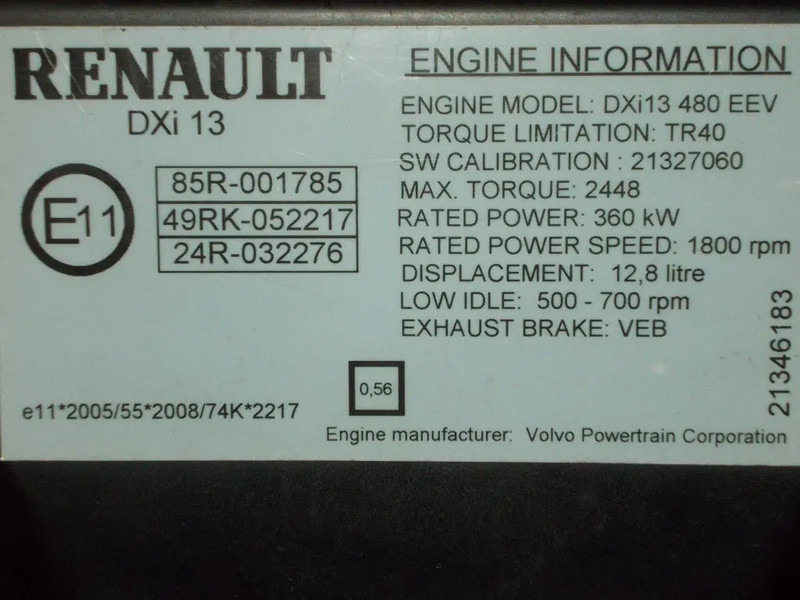 Renault 21327060//21346183//318946 //DXI 13 480 PK EEV EURO 5 - Motor pentru Camion: Foto 5 Renault 21327060//21346183//318946 //DXI 13 480 PK EEV EURO 5 - Motor pentru Camion: Foto 5