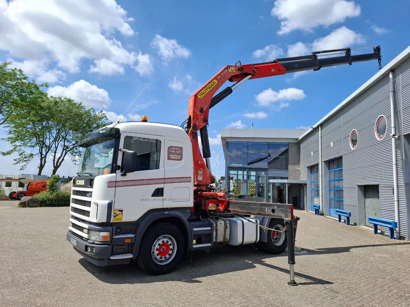 Scania 124G-420 / RETARDER / PALFINGER PK32080 / DOUBLE TANK / AIRCO / GOOD CONDITION / MANUAL / EURO-3 / 2004 - Camion cu macara: Foto 2 Scania 124G-420 / RETARDER / PALFINGER PK32080 / DOUBLE TANK / AIRCO / GOOD CONDITION / MANUAL / EURO-3 / 2004 - Camion cu macara: Foto 2