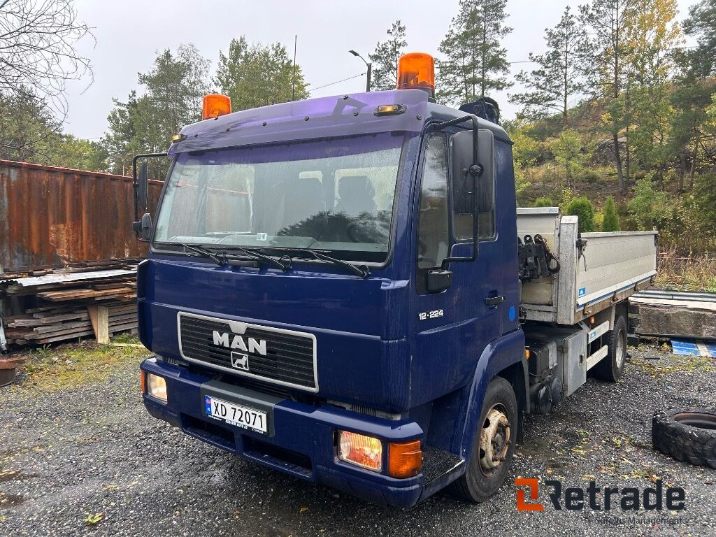 2000 Tippbil med kran og plan MAN 12.224LC. EU-Godkjent - Camion basculantă, Camion cu macara: Foto 1 2000 Tippbil med kran og plan MAN 12.224LC. EU-Godkjent - Camion basculantă, Camion cu macara: Foto 1
