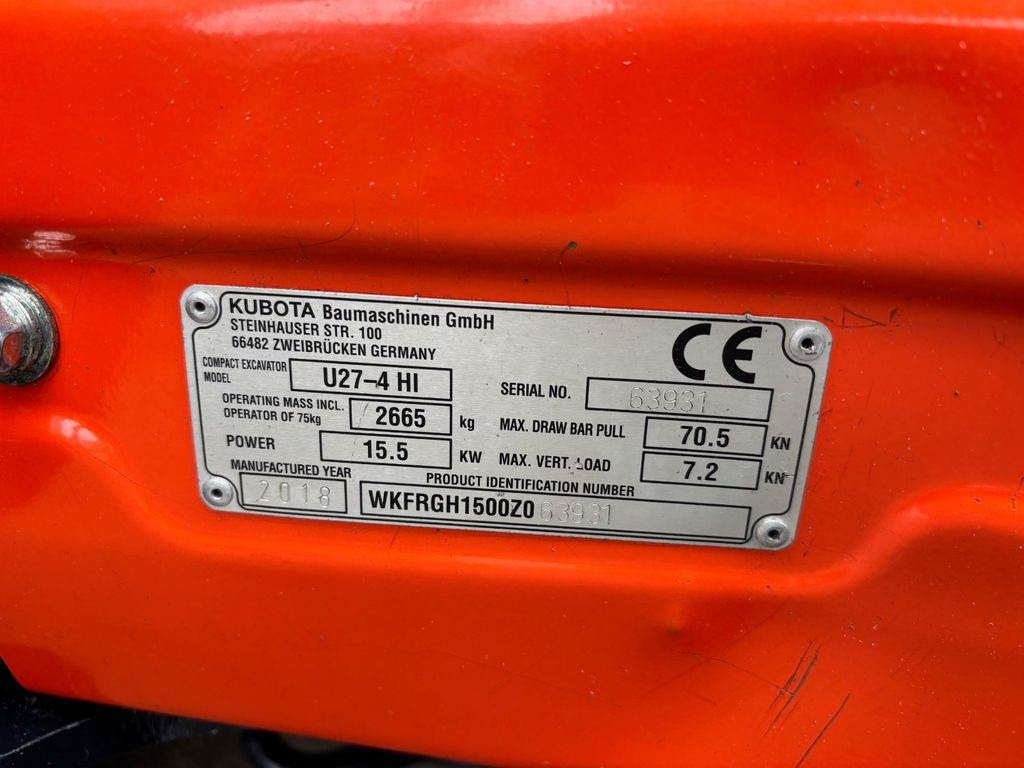 Kubota U27-4 HI Greifer - Mini excavator: Foto 5 Kubota U27-4 HI Greifer - Mini excavator: Foto 5