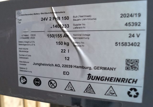 Jungheinrich unknown | Battery 24 2PZB150 year 2024 weight 150 kg sn. C81403233 - Acumulator pentru Stivuitor: Foto 3 Jungheinrich unknown | Battery 24 2PZB150 year 2024 weight 150 kg sn. C81403233 - Acumulator pentru Stivuitor: Foto 3