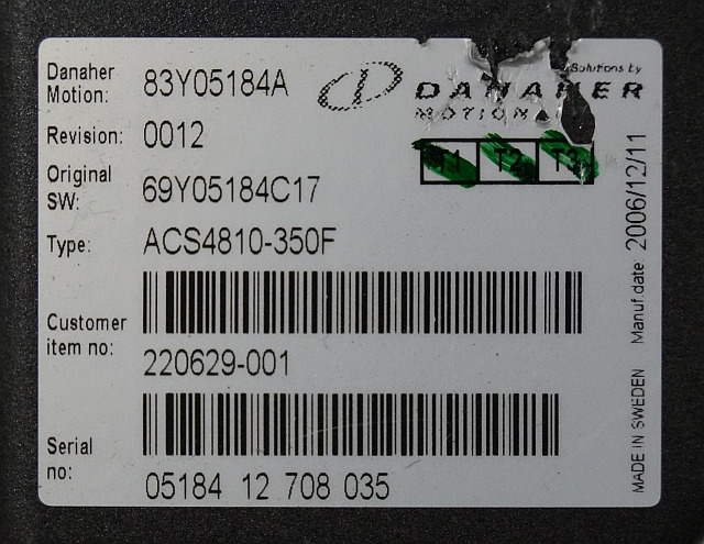 Toyota/BT 220629-001 | Danaher motion AC Superdrive motor controller 83Y05184A A - Calculator de bord pentru Stivuitor: Foto 2 Toyota/BT 220629-001 | Danaher motion AC Superdrive motor controller 83Y05184A A - Calculator de bord pentru Stivuitor: Foto 2