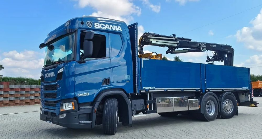 Scania R 500 6x2 / HDS Fassi F 215 AS / Euro 6 / Retarder / Oś skrętna / 220 000 km! - Camion platformă, Camion cu macara: Foto 2 Scania R 500 6x2 / HDS Fassi F 215 AS / Euro 6 / Retarder / Oś skrętna / 220 000 km! - Camion platformă, Camion cu macara: Foto 2