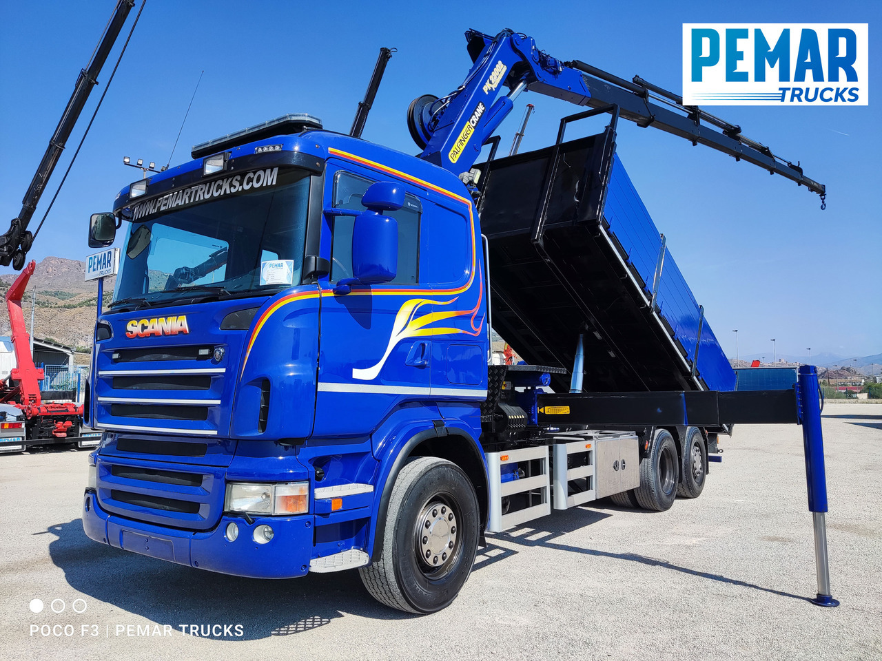 SCANIA R 420 6X2 GRUA PALFINGER PK 23002 BASCULANTE - Camion basculantă, Camion cu macara: Foto 1 SCANIA R 420 6X2 GRUA PALFINGER PK 23002 BASCULANTE - Camion basculantă, Camion cu macara: Foto 1