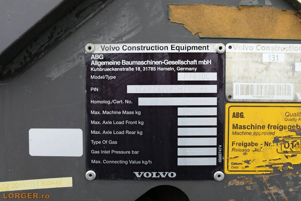 Finisor de asfalt Volvo P 7820 C ABG: Foto 16