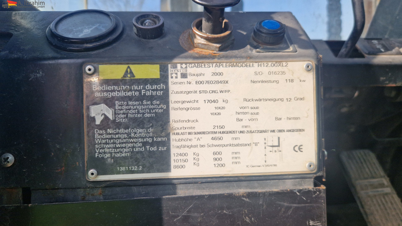 Hyster H 12.00 XL2 12t Stapler Hubkraft | Top Zustand - Stivuitor diesel: Foto 3 Hyster H 12.00 XL2 12t Stapler Hubkraft | Top Zustand - Stivuitor diesel: Foto 3