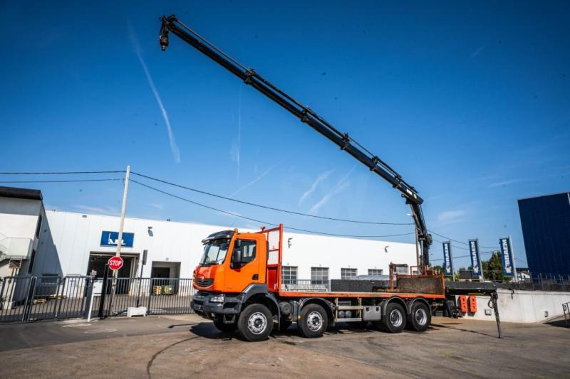 Renault KERAX 430 DXI+ HIAB 16 T/m + 5 EXT - Camion platformă, Camion cu macara: Foto 1 Renault KERAX 430 DXI+ HIAB 16 T/m + 5 EXT - Camion platformă, Camion cu macara: Foto 1
