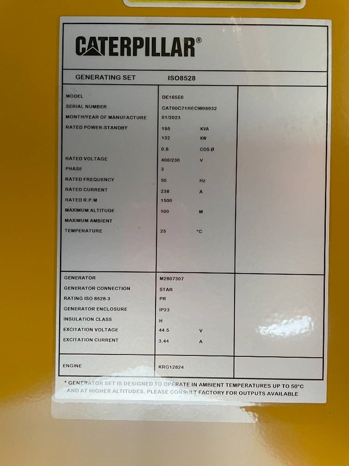 CAT DE165E0 - 165 kVA Generator - DPX-18016 - Generator electric: Foto 5 CAT DE165E0 - 165 kVA Generator - DPX-18016 - Generator electric: Foto 5