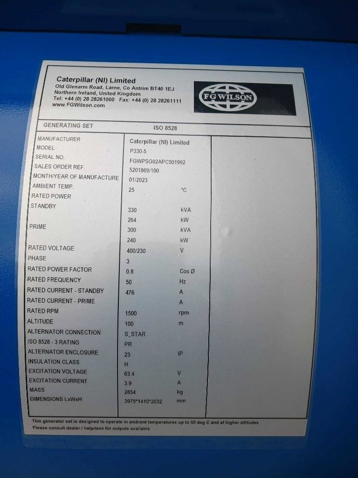 Generator electric nou FG Wilson P330-5 - 330 kVA Genset - DPX-16016: Foto 6