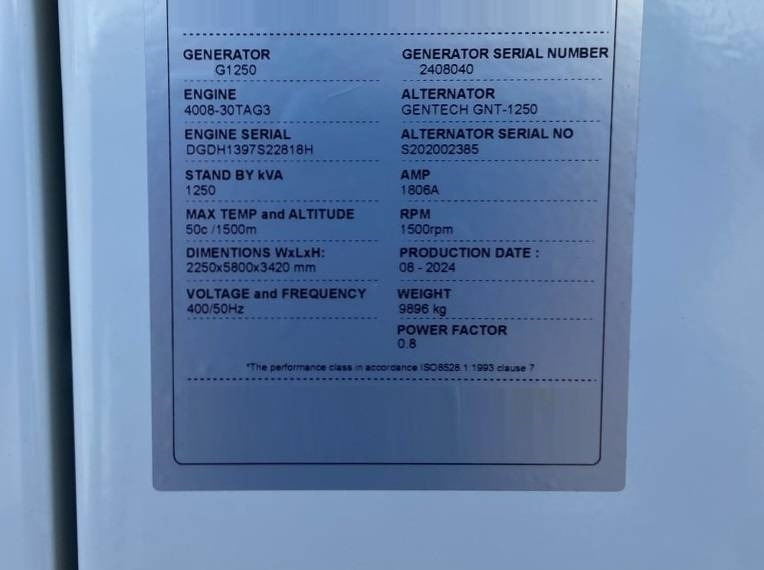 Perkins 4008TAG3 - 1.250 kVA Generator - DPX-21070 - Generator electric: Foto 4 Perkins 4008TAG3 - 1.250 kVA Generator - DPX-21070 - Generator electric: Foto 4