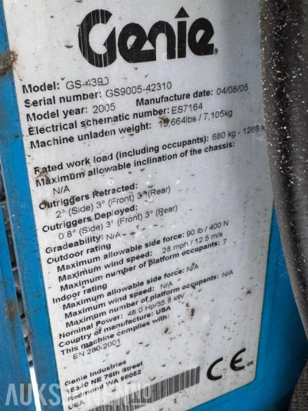 2005 Genie 4390 SAKSLIFT - 3878 Timer - Autopropulsată platformă: Foto 5 2005 Genie 4390 SAKSLIFT - 3878 Timer - Autopropulsată platformă: Foto 5