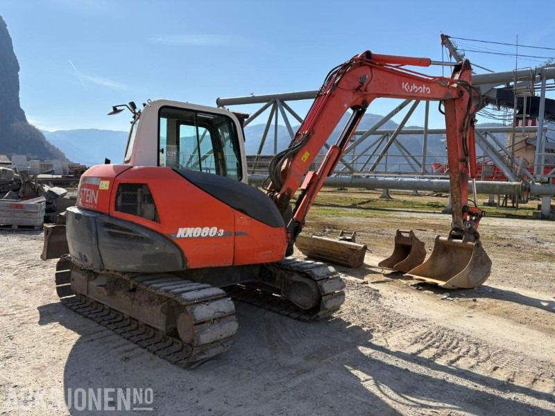 2007 Kubota KX080-3 8-tonns gravemaskin med 3 skuffer - Excavator: Foto 3 2007 Kubota KX080-3 8-tonns gravemaskin med 3 skuffer - Excavator: Foto 3