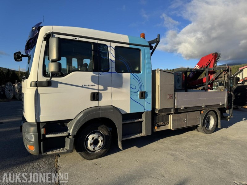 2007 MAN TGL 8.180 4X2 LINJEBIL MED KRAN OG MASSE UTSTYR - Camion platformă: Foto 1 2007 MAN TGL 8.180 4X2 LINJEBIL MED KRAN OG MASSE UTSTYR - Camion platformă: Foto 1