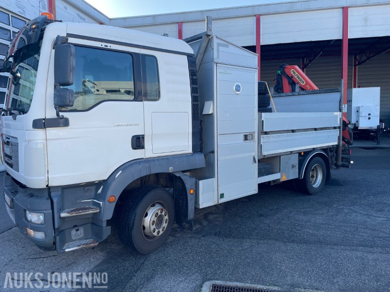 2013 MAN TGM 15.290 E- verkspåbygg med bakmontert kran og vinsj EU godkjent til 28.02.2026 110.980km - Camion platformă, Camion cu macara: Foto 1 2013 MAN TGM 15.290 E- verkspåbygg med bakmontert kran og vinsj EU godkjent til 28.02.2026 110.980km - Camion platformă, Camion cu macara: Foto 1
