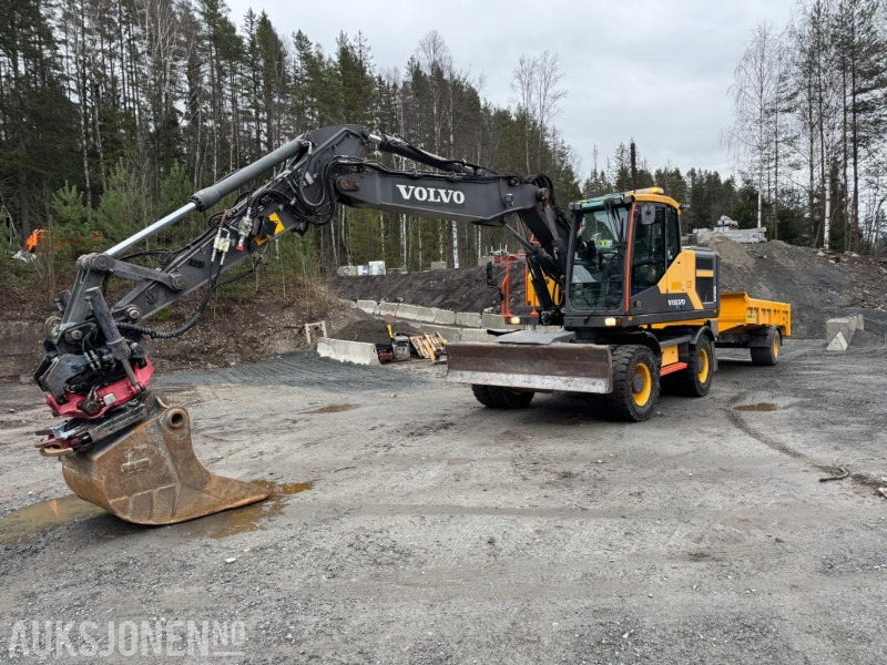 2016 Volvo EW160E hjulgraver med henger / rototilt / skuffe - Excavator: Foto 1 2016 Volvo EW160E hjulgraver med henger / rototilt / skuffe - Excavator: Foto 1