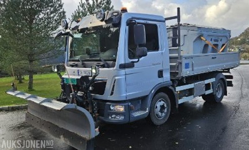 Camion platformă 2019 MAN TGL 8.220. BRØYTEBIL. 3 VEIS TIPP. HILLTIP ICESTRIKER. HILLTIP BRØYTESKJÆR: Foto 1
