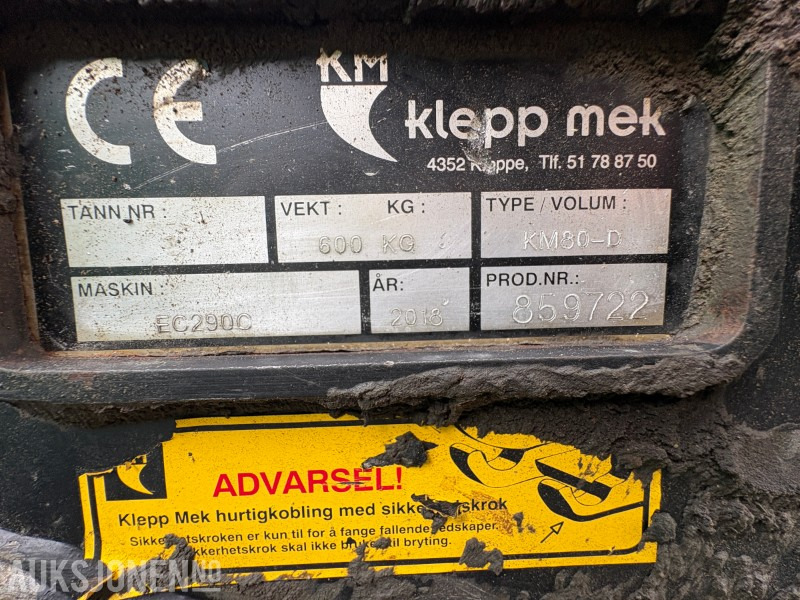 2018 Klepp Mek hurtigfeste KM80-D - Ataşament pentru Utilaje constructii: Foto 5 2018 Klepp Mek hurtigfeste KM80-D - Ataşament pentru Utilaje constructii: Foto 5