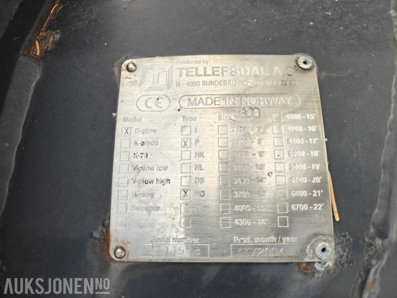 2004 Tellefsdal diagonalplog / snøplog - P HD - Bredde 3600 mm - Parallelllogram - Camion: Foto 5 2004 Tellefsdal diagonalplog / snøplog - P HD - Bredde 3600 mm - Parallelllogram - Camion: Foto 5