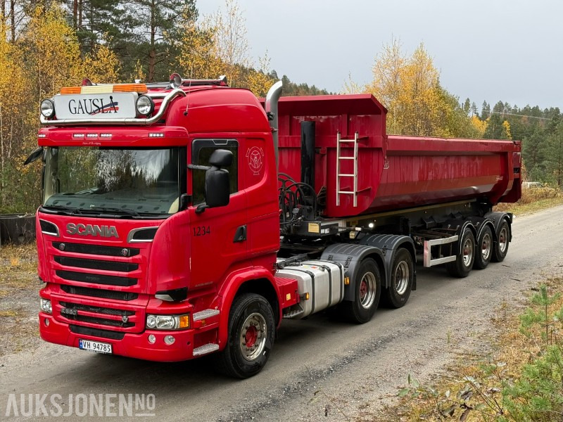 2018 Scania R580-V8-6x4-EURO6-260.000km-Tippsemi m/ Langendorf tralle - Cap tractor: Foto 1 2018 Scania R580-V8-6x4-EURO6-260.000km-Tippsemi m/ Langendorf tralle - Cap tractor: Foto 1