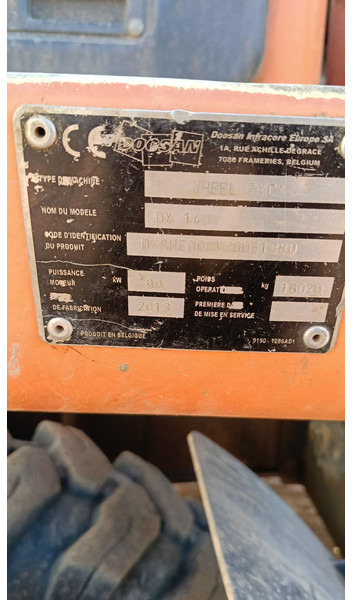 Doosan DX140W-3 *coming soon* - Excavator pe roţi: Foto 2 Doosan DX140W-3 *coming soon* - Excavator pe roţi: Foto 2
