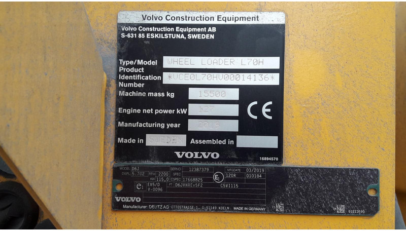 Volvo L70H *coming soon* - Încărcător frontal pe pneuri: Foto 5 Volvo L70H *coming soon* - Încărcător frontal pe pneuri: Foto 5