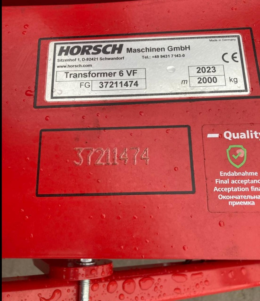 Horsch TRANSFORMER 6 VF - Maşină pentru prelucrarea solului: Foto 4 Horsch TRANSFORMER 6 VF - Maşină pentru prelucrarea solului: Foto 4