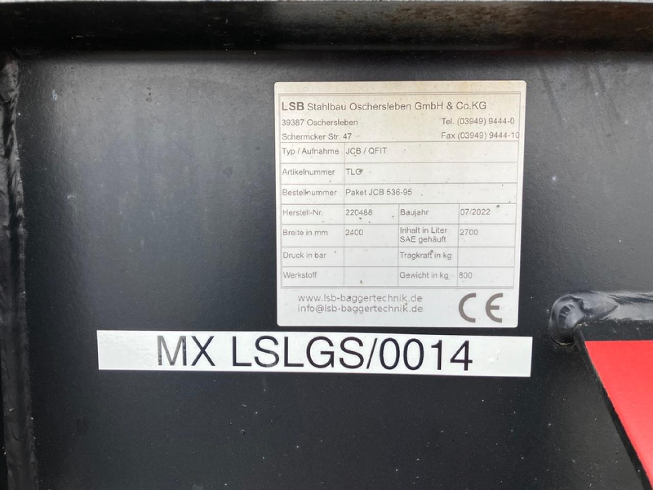 JCB LSB LEICHTGUTSCHAUFEL JCB Q-FIT - Cupă: Foto 2 JCB LSB LEICHTGUTSCHAUFEL JCB Q-FIT - Cupă: Foto 2