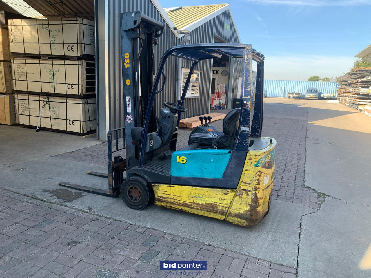 Heftruck elektrisch - 3 wiel - 1600kg! Freelift! Komatsu FB16 - 5.5 mtr. Sideshift! - Electrostivuitor: Foto 1 Heftruck elektrisch - 3 wiel - 1600kg! Freelift! Komatsu FB16 - 5.5 mtr. Sideshift! - Electrostivuitor: Foto 1