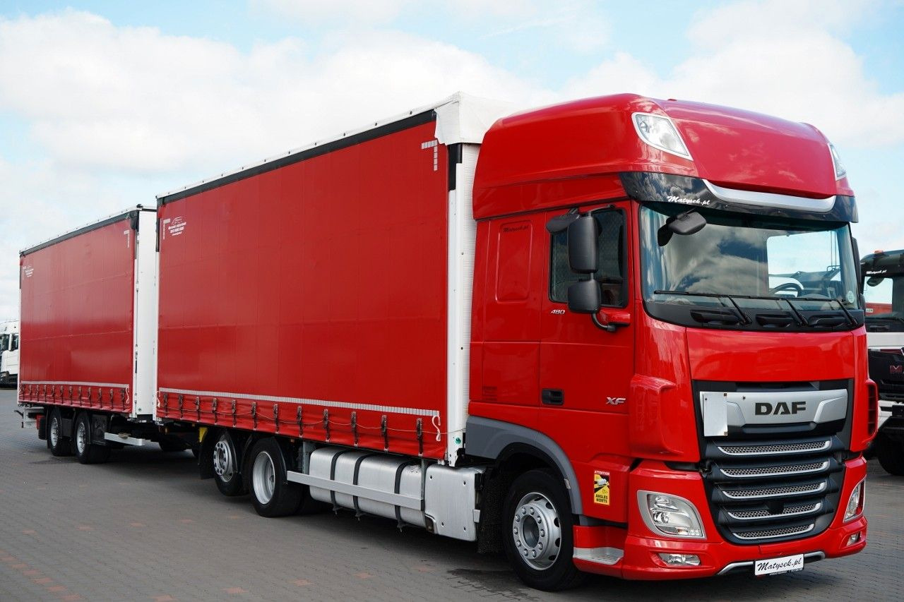 DAF XF 480 / ZESTAW TANDEM / 120 M3 / PRZEJAZDOWY / - Camion cu prelată: Foto 1 DAF XF 480 / ZESTAW TANDEM / 120 M3 / PRZEJAZDOWY / - Camion cu prelată: Foto 1