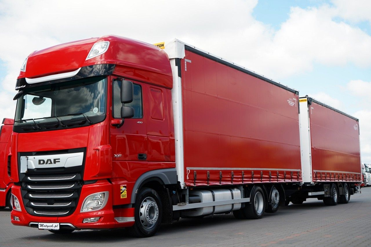DAF XF 480 / ZESTAW TANDEM / 120 M3 / PRZEJAZDOWY / - Camion cu prelată: Foto 2 DAF XF 480 / ZESTAW TANDEM / 120 M3 / PRZEJAZDOWY / - Camion cu prelată: Foto 2