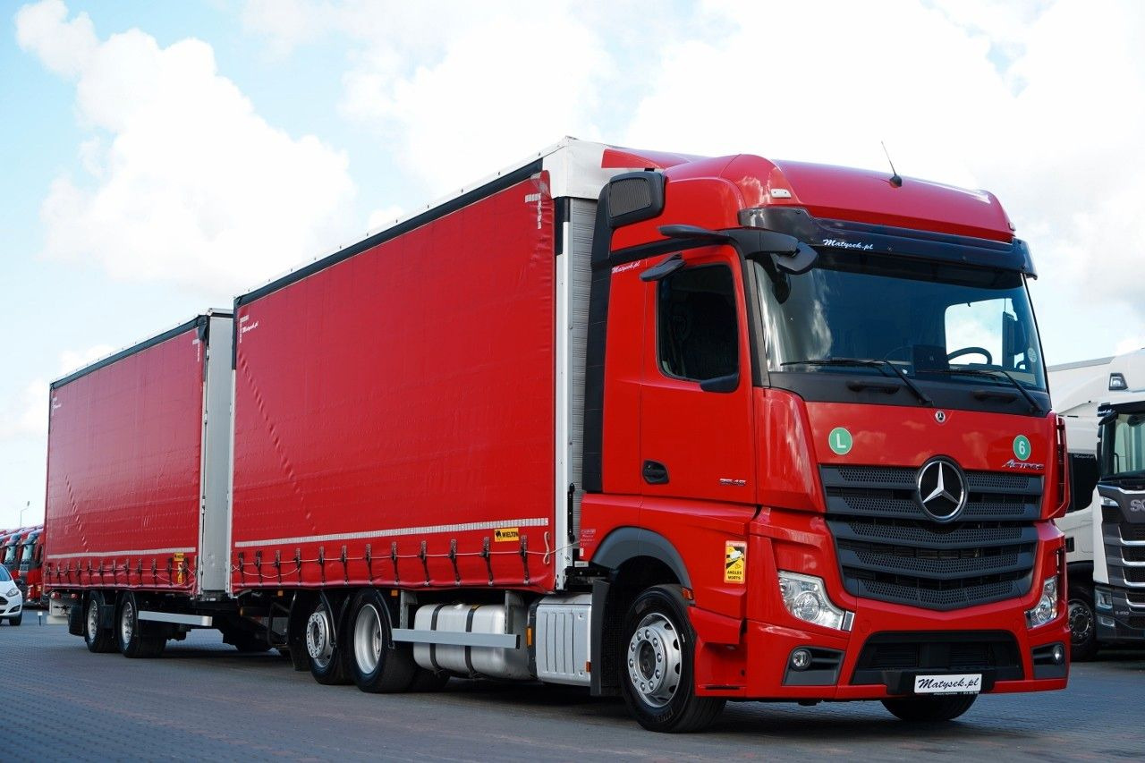 Mercedes-Benz ACTROS 2545 / ZESTAW TANDEM 120 M3 / PRZEJAZDOW - Camion cu prelată: Foto 1 Mercedes-Benz ACTROS 2545 / ZESTAW TANDEM 120 M3 / PRZEJAZDOW - Camion cu prelată: Foto 1