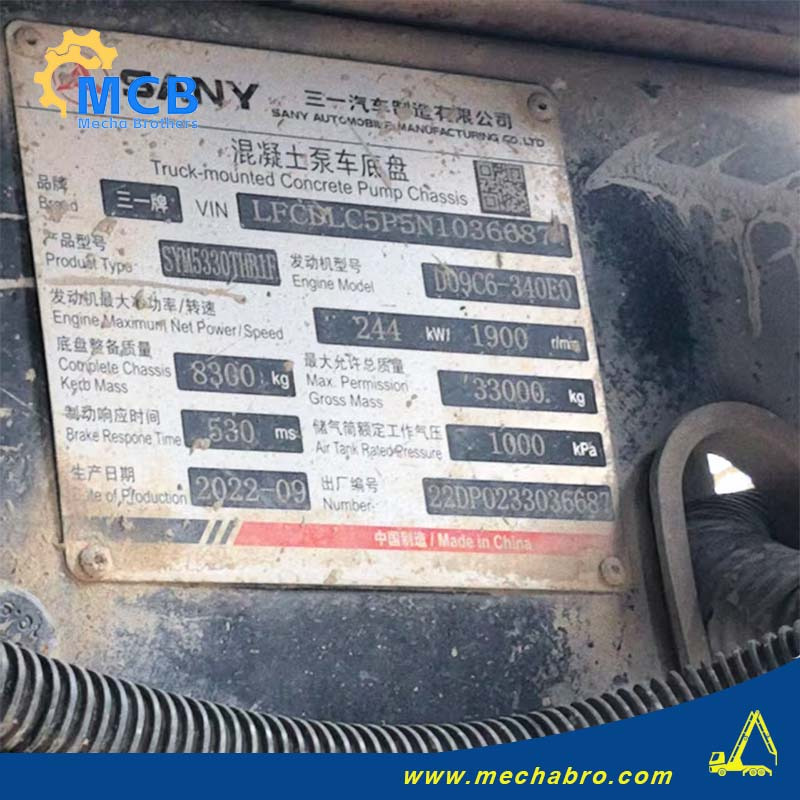 SANY SYM5330THRIF - Autopompă de beton: Foto 3 SANY SYM5330THRIF - Autopompă de beton: Foto 3