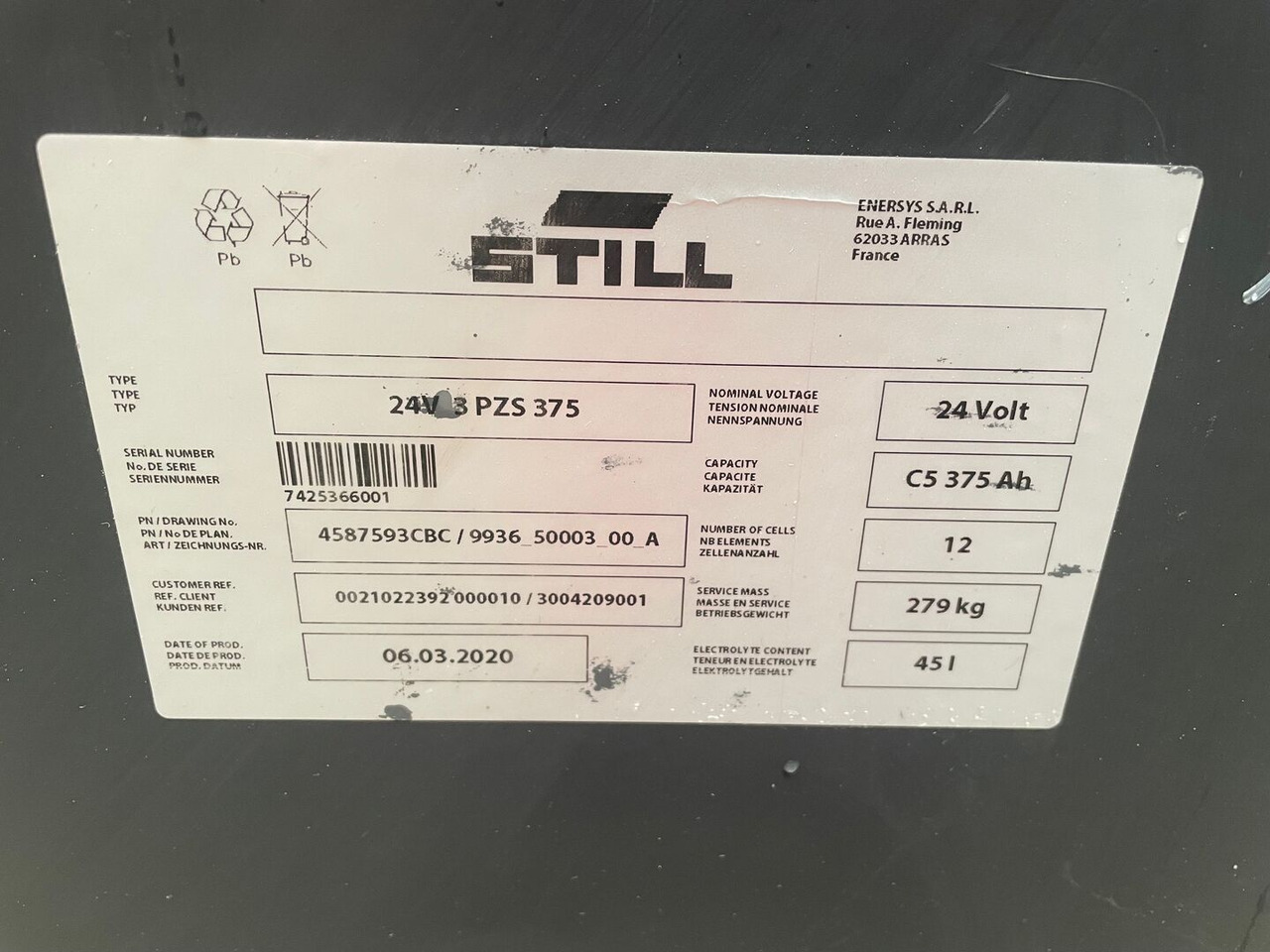 Hawker 24 Volt I 3 PZS 375 - Acumulator pentru Stivuitor: Foto 2 Hawker 24 Volt I 3 PZS 375 - Acumulator pentru Stivuitor: Foto 2