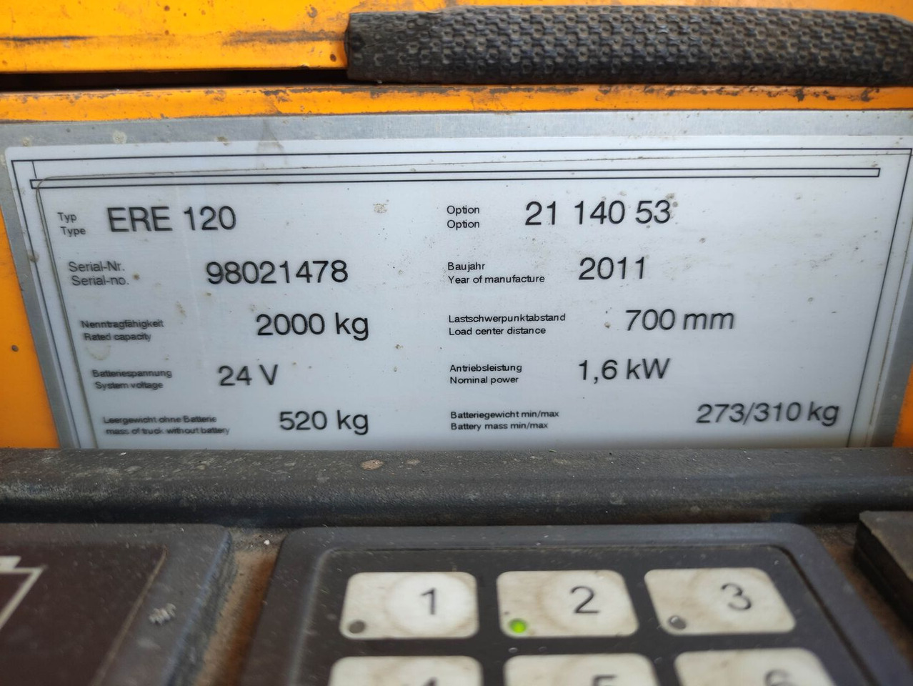 Jungheinrich ERE 120 - Transpalet manual: Foto 5 Jungheinrich ERE 120 - Transpalet manual: Foto 5