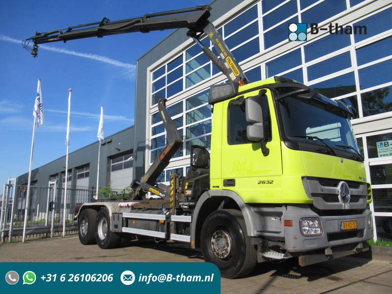 Mercedes-Benz Actros 2632 6X4 Steel + Palfinger PK18002-EH + 20T Haak Hook Haken - Camion transport containere/ Swap body, Camion cu macara: Foto 1 Mercedes-Benz Actros 2632 6X4 Steel + Palfinger PK18002-EH + 20T Haak Hook Haken - Camion transport containere/ Swap body, Camion cu macara: Foto 1