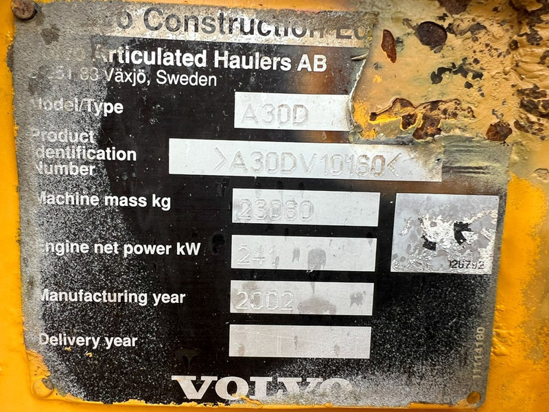 Volvo A30D 6x6 dumper articulated hauler NVT - Camion articulat: Foto 5 Volvo A30D 6x6 dumper articulated hauler NVT - Camion articulat: Foto 5