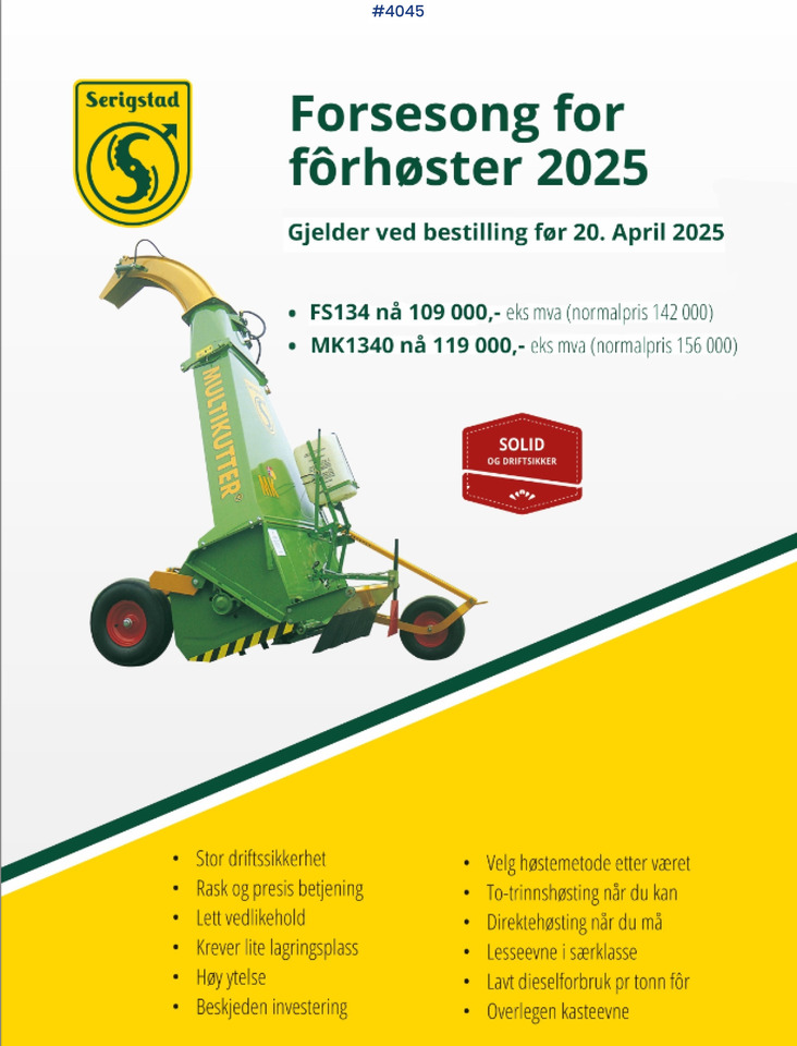 2025 Serigstad Forage harvester - Utilaje pentru fân: Foto 1 2025 Serigstad Forage harvester - Utilaje pentru fân: Foto 1