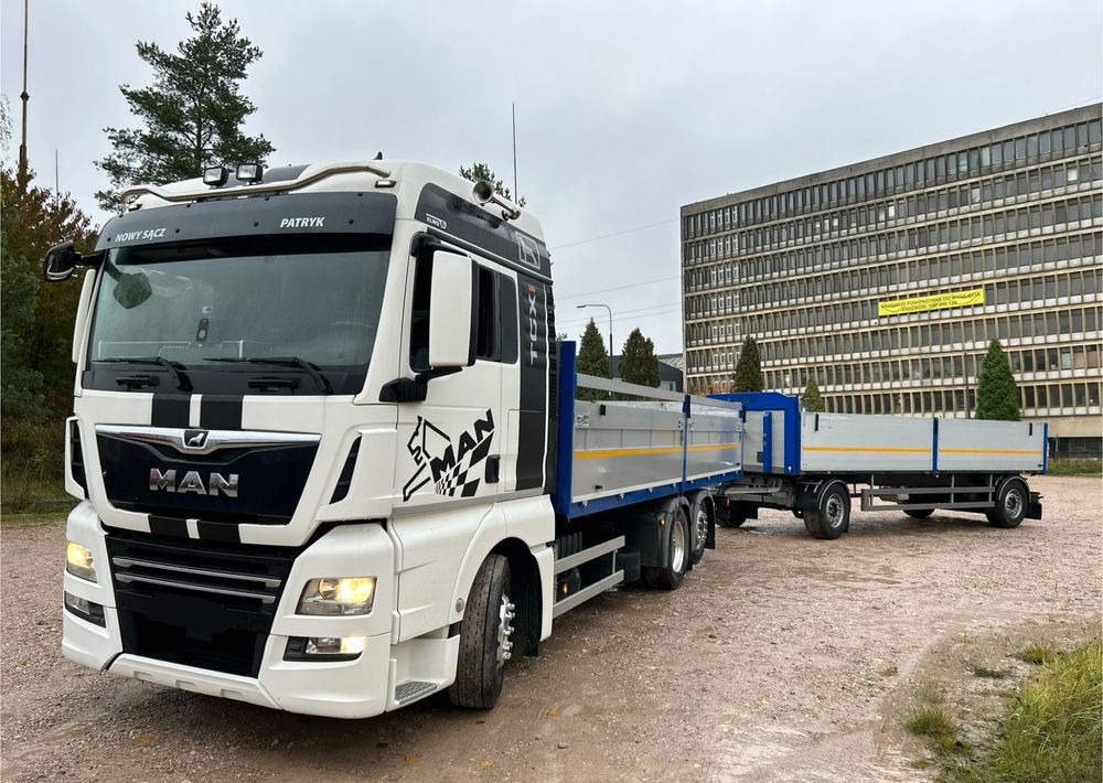 MAN TGX Tandem 1m burty TOP KOMPLET / ALUFELGI / zarejestrowany gotowy do pracy / przyczepa 18t / FULL OPCJA / 26.420 26.460 26.500 26.400 26.440 26.480 26.510 460 500 - Camion platformă: Foto 1 MAN TGX Tandem 1m burty TOP KOMPLET / ALUFELGI / zarejestrowany gotowy do pracy / przyczepa 18t / FULL OPCJA / 26.420 26.460 26.500 26.400 26.440 26.480 26.510 460 500 - Camion platformă: Foto 1