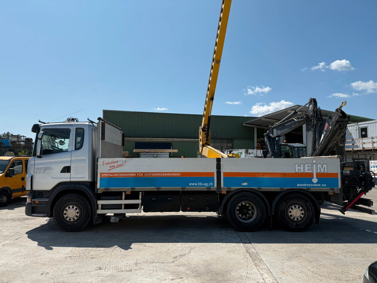 Scania G440 Brücke mit Ladekran - Camion platformă, Camion cu macara: Foto 1 Scania G440 Brücke mit Ladekran - Camion platformă, Camion cu macara: Foto 1