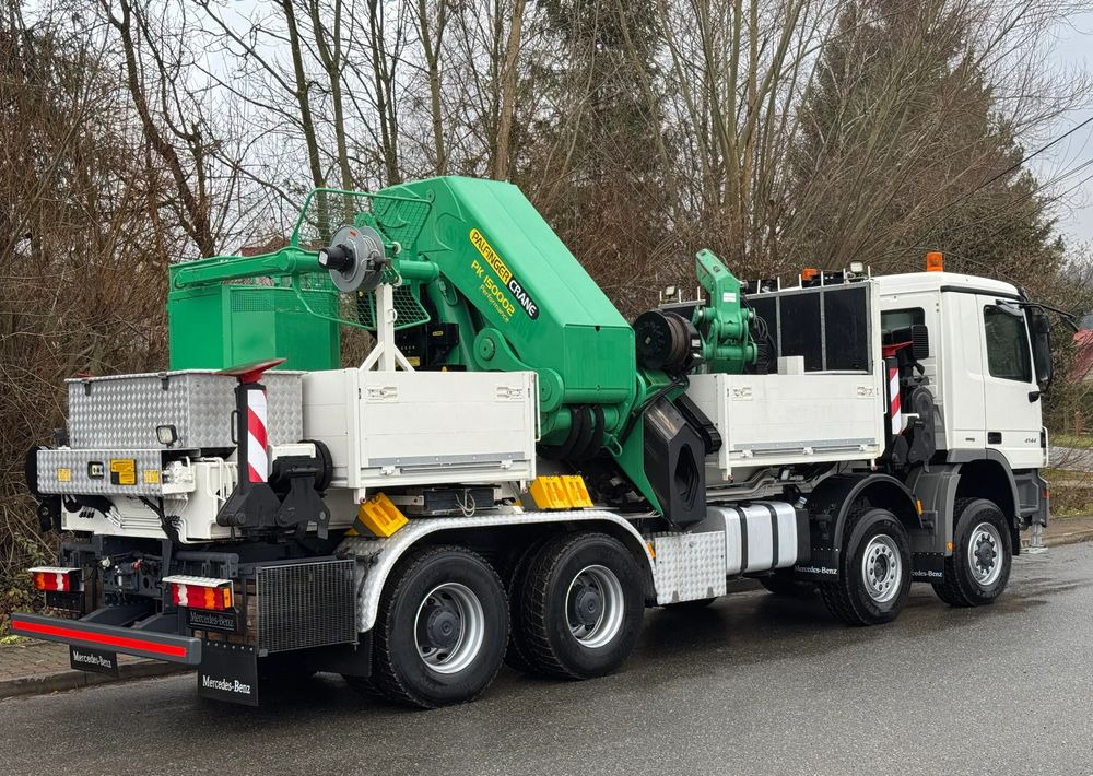 Camion platformă, Camion cu macara Mercedes-Benz * HDS Palfinger 150002 + FLY JIB PJ 170 * Mercedes Actros 8x6 * Dźwig * 40 TON * Wyciągarka * 35 Metrów * Kosz *: Foto 16