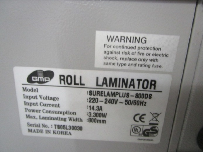 ROLL LAMINATOR GMP SURELAMPLUS-800DS - Mașină de tipar: Foto 5 ROLL LAMINATOR GMP SURELAMPLUS-800DS - Mașină de tipar: Foto 5