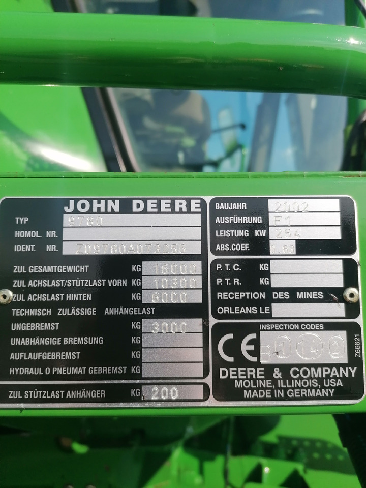 JOHN DEERE CTS 9780 - Combină de recoltat cereale: Foto 4 JOHN DEERE CTS 9780 - Combină de recoltat cereale: Foto 4