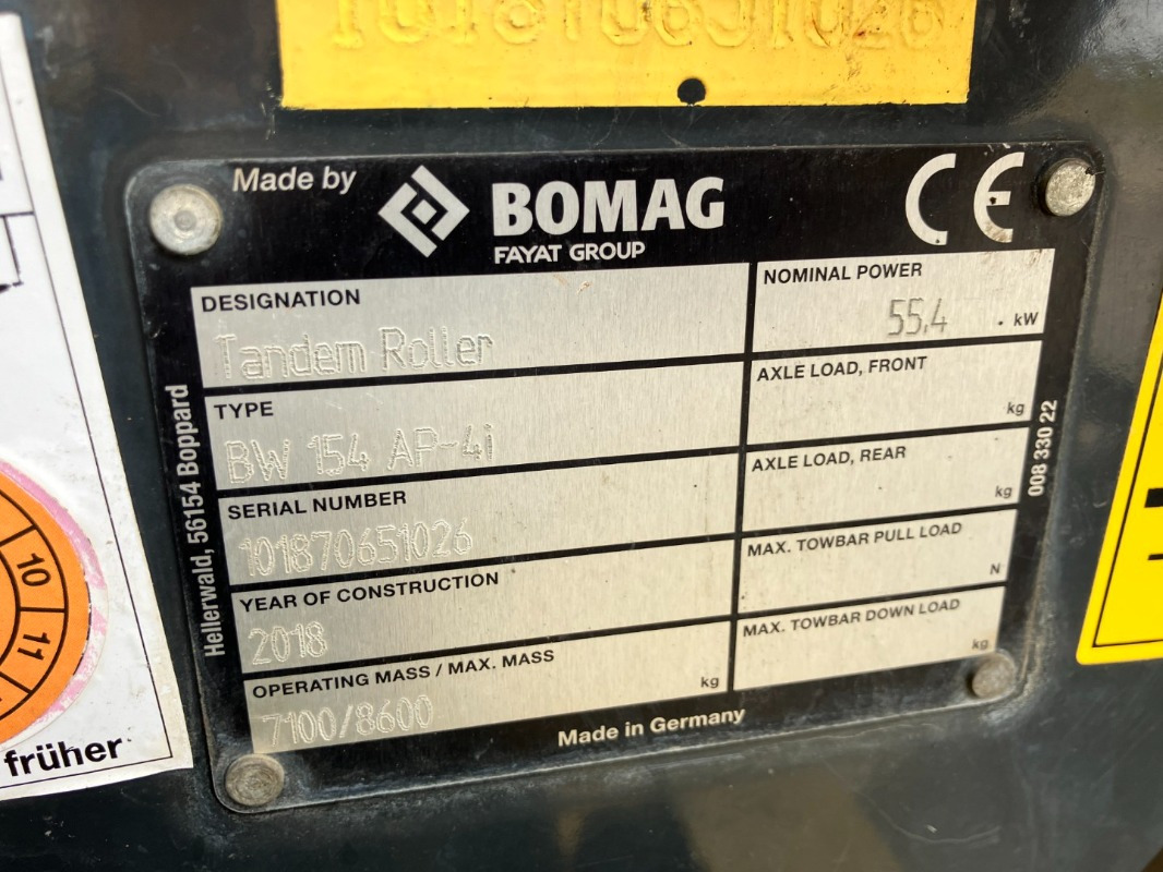 BOMAG DE BW 154 AP-4i Stage IIIb/Tier 4f - Cilindru compactor: Foto 2 BOMAG DE BW 154 AP-4i Stage IIIb/Tier 4f - Cilindru compactor: Foto 2
