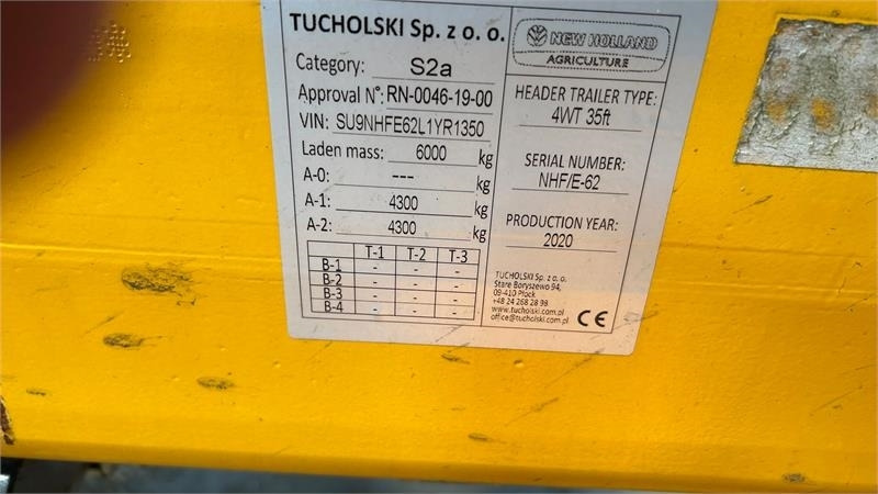 New Holland 4 hjulet skærebordsvogn - Remorcă pentru heder: Foto 3 New Holland 4 hjulet skærebordsvogn - Remorcă pentru heder: Foto 3