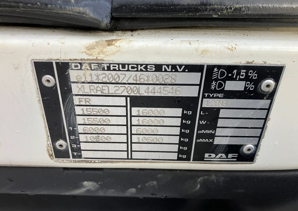 DAF Daf FL 16.250 euro 6 ramo do zabudowy - Camion şasiu: Foto 5 DAF Daf FL 16.250 euro 6 ramo do zabudowy - Camion şasiu: Foto 5