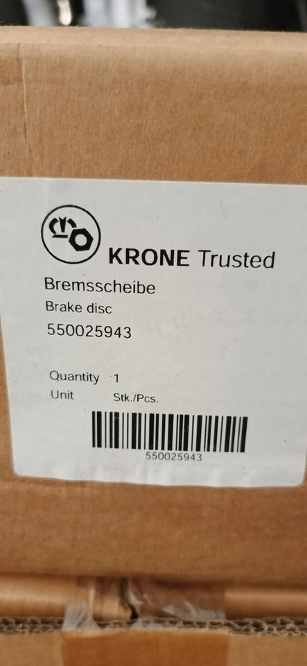 TARCZA HAMULCOWA KRONE NOWA 550025943 - Disc de frână pentru Camion: Foto 3 TARCZA HAMULCOWA KRONE NOWA 550025943 - Disc de frână pentru Camion: Foto 3