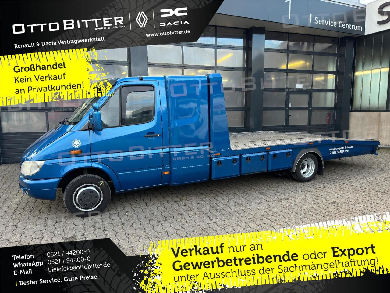 Mercedes-Benz Sprinter 2.7 CDI ABSCHLEPPWAGEN SCHLAFKABINE - Camion transport auto: Foto 1 Mercedes-Benz Sprinter 2.7 CDI ABSCHLEPPWAGEN SCHLAFKABINE - Camion transport auto: Foto 1