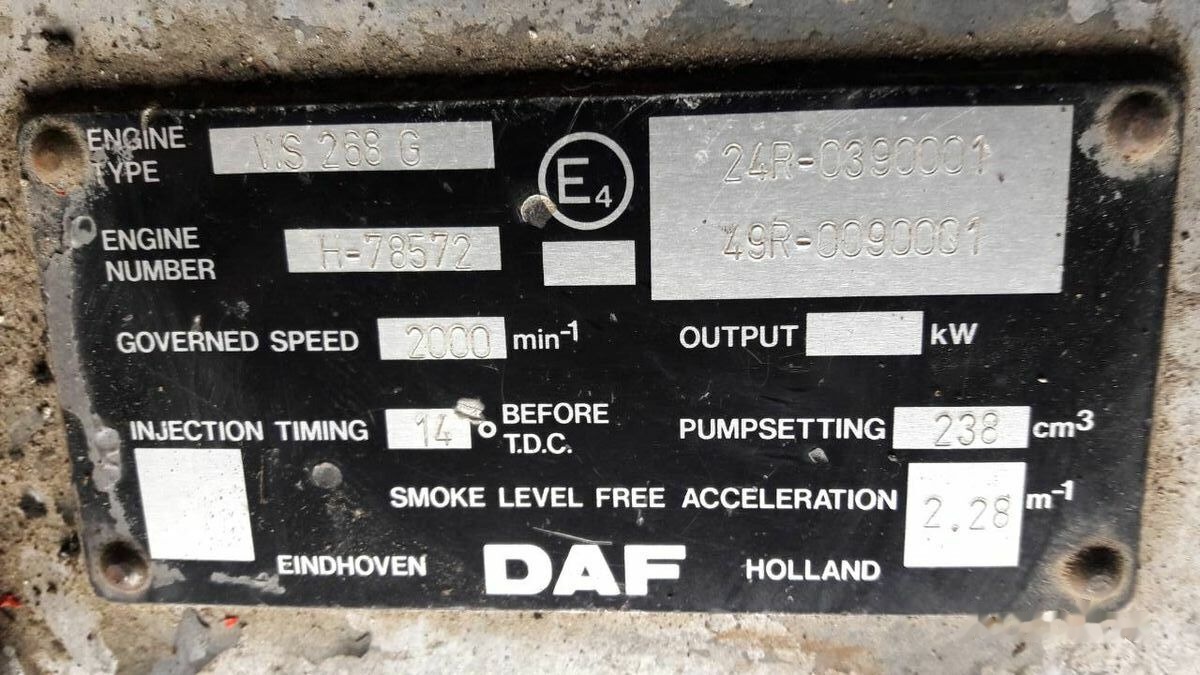 DAF WS268G   DAF 95 85 - Motor pentru Camion: Foto 1 DAF WS268G   DAF 95 85 - Motor pentru Camion: Foto 1